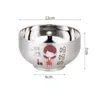 Bowls Stainless Steel Rice Bowl Cartoon Family People Pattern Household Soup Prevent Scalding And Falling Kitchen Tableware