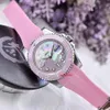 豪華なデザイナーレディースウォッチセラミックリングマウスピンクの時計の女神スタイル40mmサイズ自動ムーブメント316ファインスチールラバーウォッチバンドスポーツウォッチ
