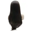 Longue perruque brune en surbrillance Silky Straight Heat Friendly Hair Synthétique Lace Front Wig