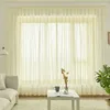 Curtain Punch-free Semi Sheer French Curtains Self-adhesive Privacy Translucent Solid Color Drapes For Door Tricia Windows TJ6785