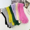 Five Fingers Gloves Female Elastic Full Fingers Gloves long Rabbit Wool Gloves Women Winter Mittens Solid Color Mittens Thicken Warm Gloves 230301