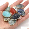 Auto DVR Hanger Kettingen Helende natuursteen Irregar Drop gefacetteerde lapis Lazi Crystal Agate Chakra Pendum voor DIY Women Reiki Jewelry Deli Dhqvu