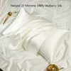 Kussen Natural 22 Momme 100 Mulberry Silk Pillowcase Pillow Bus 48x74cm 230301