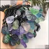 car dvr Pendant Necklaces Natural Fluorite Crystal Necklace Energy Stone Healing Meditation Yoga Gift Wholesale Drop Delivery Jewelry Pendant Dhnl6