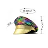 Luxury Women Military Hat Sequin Burning Yacht Week Captain Sergeant Hat Rhinestone Rave Festival Bachelorette Part Hat