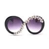 Zonnebrillen diamant ronde zonnebrillen dames 2021 vrouwelijke luxe zonnebril dames merkontwerper brillen heren grote vintage tinten bril bril UV400J230301