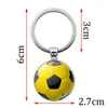 Porte-clés hommes verre coloré Football porte-clés jaune bleu blanc noir rouge Football porte-clés balle porte-clés bijoux voiture cadeaux