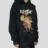 Rhude Grape Figure Print High Street Fashion Brand Maglione allentato con cappuccio autunno e inverno Coppia maschile Pulloverp8rp