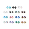 car dvr Stud 12Mm Resin Fish Scale Sier Plated Earings Drusy Druzy Earrings Jewelry Women Party Gift Dress Candy Colors Drop Delivery Dhbbz