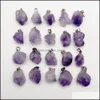 car dvr Charms Natural Amethysts Stone Pendants For Jewelry Making Irregar Accessories Drop Delivery Findings Components Dhv9I