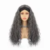 Xuchang Ice Silk Hair Band Wig Black Long Curly Hair Wig Women's Small Curly Chemical Fiber Head Cover Wigs 230301