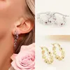 Orecchini a cerchio CRMYA Insolito Cristallo Cubic Zirconia Argento Placcato Oro Fiore Per Le Donne Matrimonio Gioielli Alla Moda All'ingrosso