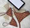 2023Home Textile Sexy Broderie Bikini Set Marque Lettres Maillots De Bain Designer Chaîne En Métal De Haute Qualité Dames Dos Nu Split Maillot De Bain