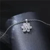 Pendant Necklaces Jewelry Sumptuous Titanium Steel Flower Small Snowflake Zircon Clavicle Choker Party Trendy Statement For Girls