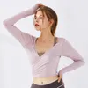 Actieve shirts 2023 Women Gym Yoga Top Backless Long Sleeve workout Tops Fitness Running Sport T-shirts Training Sportkleding