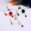 Dingle örhängen julpärl linjära ornament plysch boll snögubbe/godis/skridskor/klocka/julgran/handskar semestergåvor