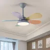 Cute Ceiling Fan With Light For Kids Children Room Wood Art Reversible Bedroom