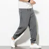 Женские брюки Capris Streetwear Бэкги повседневные брюки мужские полосатые спортивные штаны Harem Pants Мужчина в корейском стиле фитнес.