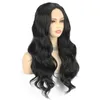 Hot selling wig female small front lace black brown long curly hair large wave chemical fiber headwear wigs 230301