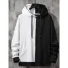 Men's Hoodies Sweatshirts Men Two Tone Drawstring Detail Pocket Sweatshirt 230301