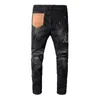 Men's Jeans New Embroidery Patchwork Fashion Brand Men High Street Blue Stretch Slim Fit Big Size Designer Mens Y2303