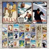 Ski -bord Vintage Metal Poster Tar Snow Snow Mountain Retro Wall Decoratieve borden voor woonkamer Slaapkamer Geschenk schilderij 30x20cm W03