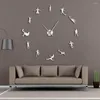 Wall Clocks Football Players Contemporary Soccer Game DIY Large Clock Watch Kids Fans Living Room Hall Decor Boy Gift