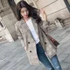 Costumes pour femmes Blazers 2023 automne et hiver Plaid veste coréenne rétro mince Blazer à manches longues Blaser Feminino grande taille manteau marée