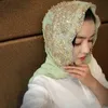 스카프 히잡의 무슬림 이슬람 스카프 스카프 여성을위한 길이가 긴 ulscarf 모슬라 단색 구슬기도 Turbante 230301