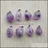 Auto DVR Charms Natural Irregar Shape Purple Amethyst Druzy Stone Pendants for Necklace Accessoires Sieraden Maken Drop Delivery Bevindingen comp Dhbja