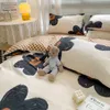 Постилочные наборы в японском стиле простые из чистого хлопка маленький свежий ab Quilt Cover Pillowcase Pillowcase Double Home Textile Четырех частей набор 230228