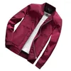 Men's Jackets Bomber Jacket Regular Solid Zipper Design Men Outerwear Polyester Coat Slim Long Sleeve For Daily