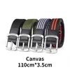 Belts New Canvas Pin Buckle Belt Men Women Fashion Stripes Outdoor Belts 2021 Designer Eyelet Waistband Jeans Z0228