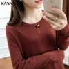 Maglioni da donna Autunno Inverno Donna Pullover Scollo a V Tinta unita Rosa Rosso Maglieria Camicia con fondo Maglioni da donna coreani Maglioni casual da donna 230301