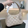 Women Designer Hobo Nylon Underarm Shoulder Bag Italy Milano Luxury Brand p Triangle Canvas Re-edition Half Moon Bags Lady Mini Diamond Lattice Evening