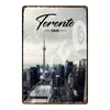 Retro City scape art painting tin sign Vintage Metal Plates For Wall Bar Home Pub Art kitchen Coffee living room personalized Decoration tin sign Size 30X20CM w02