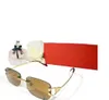 CT8589 Designer óculos de sol Man Cartirrs Glasses Mulheres Moda sem moldura Coating Buffalo Horn Sunglass UV400 Evidência olho259k