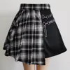 Womens Harajuku Punk Irregular Mini Pleated Skater Skirt Asymmetric Cutout High Waist Hip Hop Clubwear gothic harajuku skirt 230301