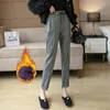 Women's Pants Capris CHRLEISURE Winter Velvet Warm Pants Women Thick Casual Wool Harem Pant High Waist Trousers Retro Keep Warm Thick Pants 230301