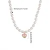 Kedjor Pearl Tulip Pendant Halsband Vintage Pink Heart Chain Chokers för kvinnor Trendiga modehalsband smycken