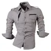 Men's Casual Shirts jeansian Men's Long Sleeve Dress Casual Shirts Fashion Stylish Designer Military 8371 230301