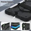 Tough Armor Tablet PC Cases Hand Strap Shoulder Strap 360 Rotatable Kickstand Protective Case For iPad 10th Generation 10.9 Inch 2022