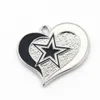 Charms 12Pcslot Heart Star Charms Dangle Charms DIY Bracelet Collier Bijoux Football Sport Hanging Charm 230228