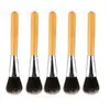 Make -upborstels 5stcs Professionele gereedschappen Ronde kop Bamboe Handhendel Poeder Blush Brush Foundation Cosmetics