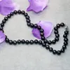 Chains Wholesale Price Elegant 9-10mm Natural Freshwater Cultured Black Pearl Approx Round Beads Necklace Women Jewelry B18inch B3021