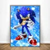Cartoon Sonic Video Game Poster Anime Art Canvas schilderij Wall Decor Afbeelding Kinderen Decoratieve kamer Slaapkamer Cuadros Decor Woo