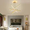 Chandeliers FKL Modern Chandelier Golden LED Acrylic Light Shade Living Room Dining Bar Minimalist Irregular