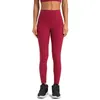 2023 tissu Lycra couleur unie femmes pantalons de yoga taille haute sport Gym porter des leggings élastique Fitness dame Sports de plein air pantalons leggings L362