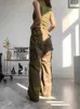 여성용 바지 Capris Goplus 느슨한 바지 여성 헐렁한 검은 녹색 바지 넓은 다리 하이 허리 바지 Hosen Damen Pantalon Taille Haute Pour Femme 230301