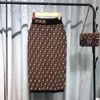 Röcke Designer Luxus Retro alte Blume Voller Buchstaben Doppeler F High Taille Dünn Jacquard Elastic Wrap Rock Abendkleid 4UW0